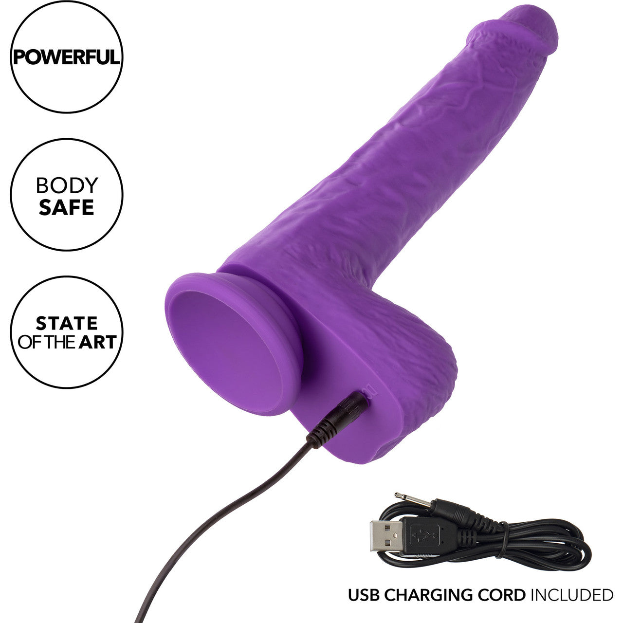 Studs 7" Rechargeable Gyrating & Thrusting Silicone Suction Cup Dildo By CalExotics - Purple