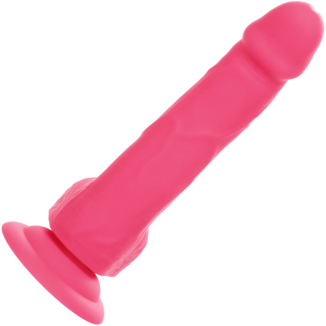 Neon Silicone Studs 6" Realistic Suction Cup Dildo With Balls By CalExotics - Pink