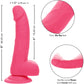 Neon Silicone Studs 6" Realistic Suction Cup Dildo With Balls By CalExotics - Pink