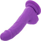 Neon Silicone Studs 6" Realistic Suction Cup Dildo With Balls By CalExotics - Purple