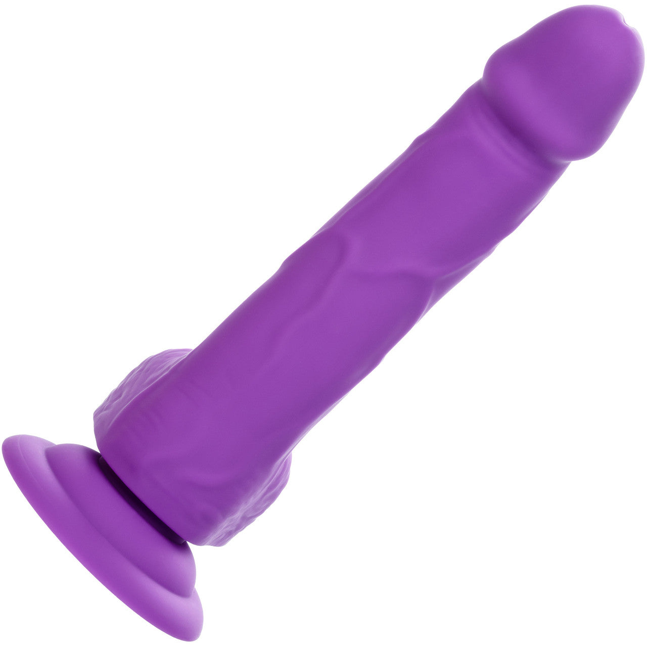 Neon Silicone Studs 6" Realistic Suction Cup Dildo With Balls By CalExotics - Purple