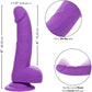 Neon Silicone Studs 6" Realistic Suction Cup Dildo With Balls By CalExotics - Purple