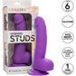 Neon Silicone Studs 6" Realistic Suction Cup Dildo With Balls By CalExotics - Purple