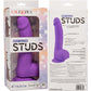 Neon Silicone Studs 6" Realistic Suction Cup Dildo With Balls By CalExotics - Purple