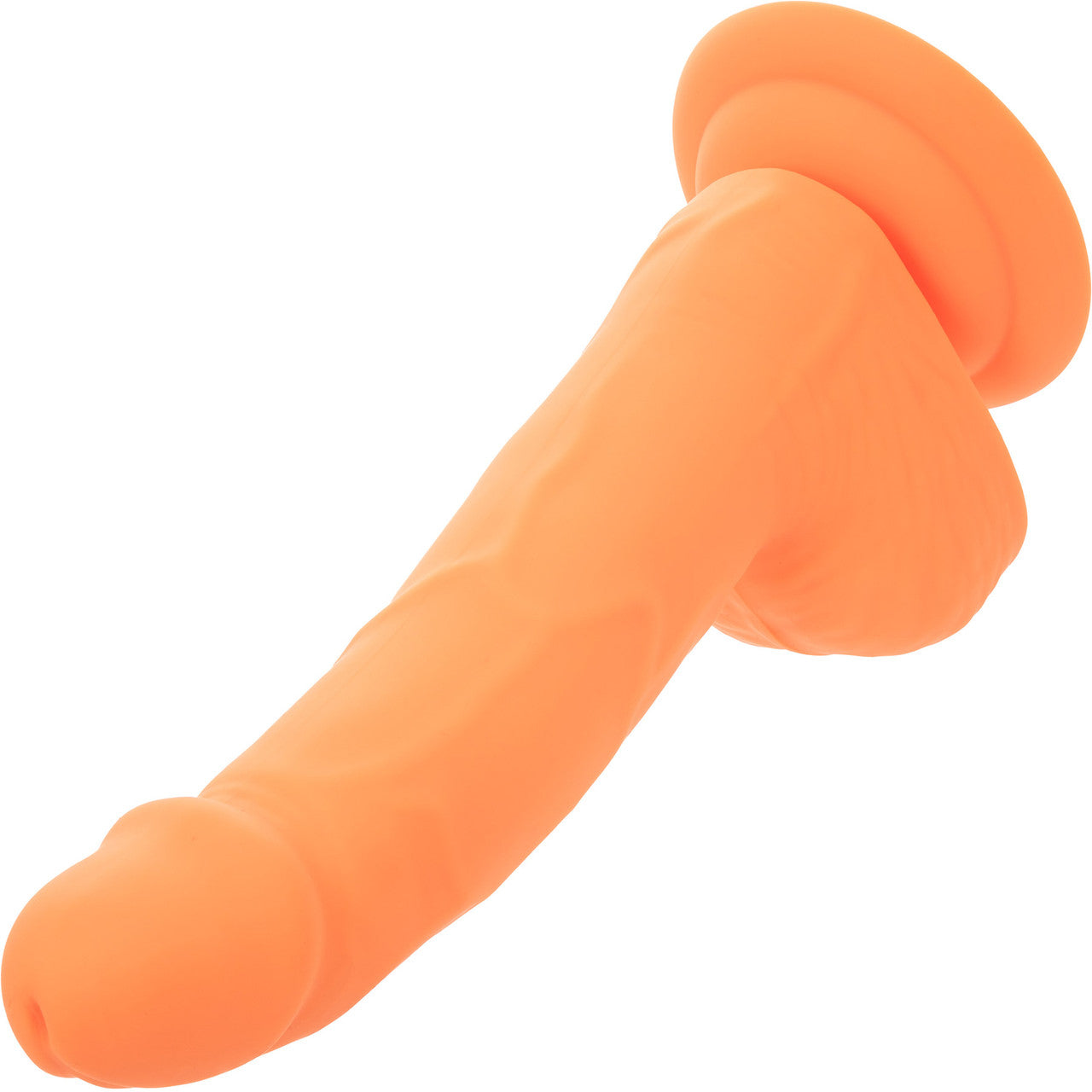 Neon Silicone Studs 6" Realistic Suction Cup Dildo With Balls By CalExotics - Orange