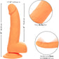 Neon Silicone Studs 6" Realistic Suction Cup Dildo With Balls By CalExotics - Orange