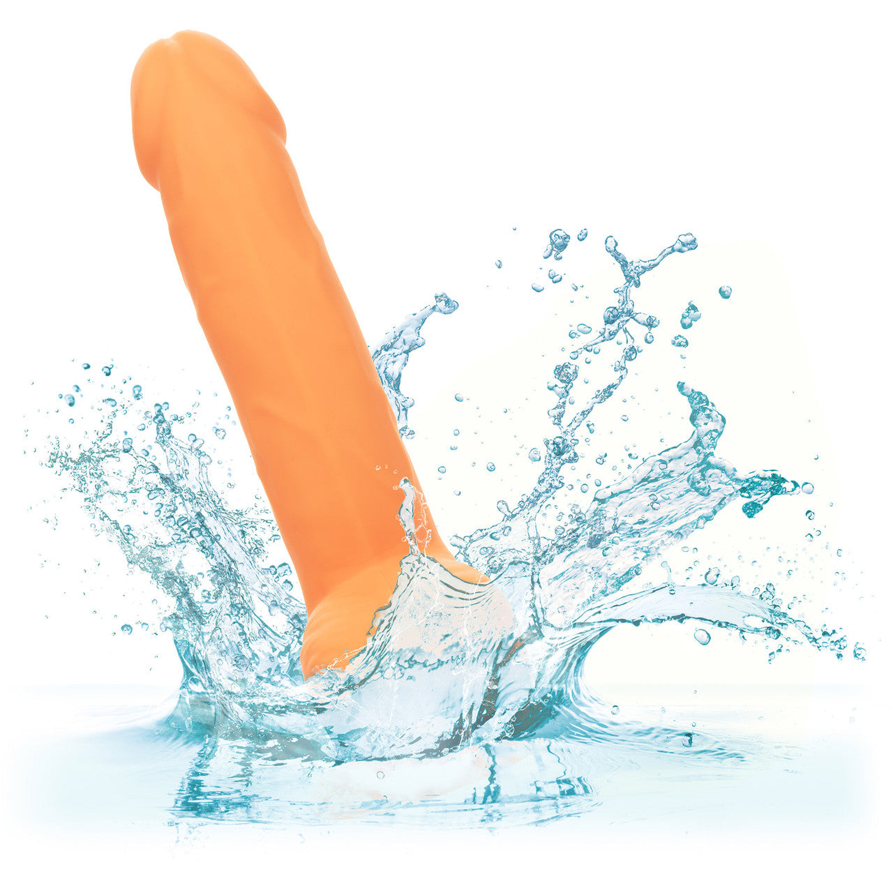 Neon Silicone Studs 6" Realistic Suction Cup Dildo With Balls By CalExotics - Orange