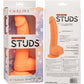 Neon Silicone Studs 6" Realistic Suction Cup Dildo With Balls By CalExotics - Orange