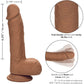 Silicone Studs Realistic 6.25" Suction Cup Dildo - Caramel