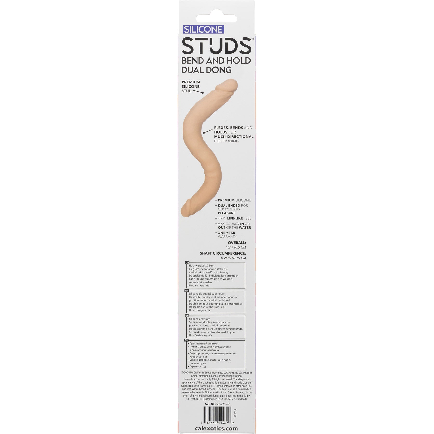 Silicone Studs® Bend And Hold 12" Silicone Dual Dong - Vanilla