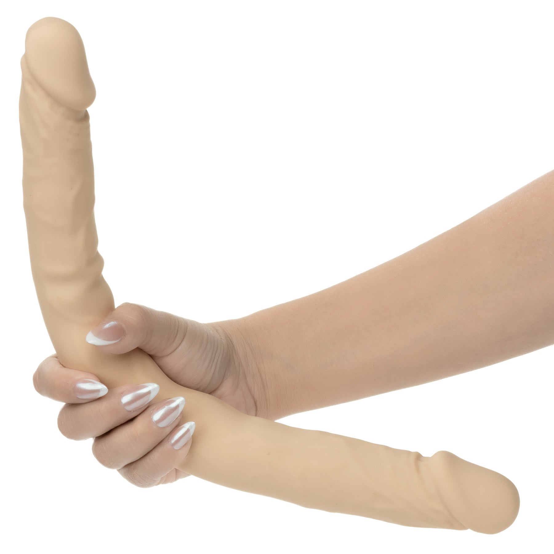 Silicone Studs® Bend And Hold 16" Silicone Dual Dong - Vanilla