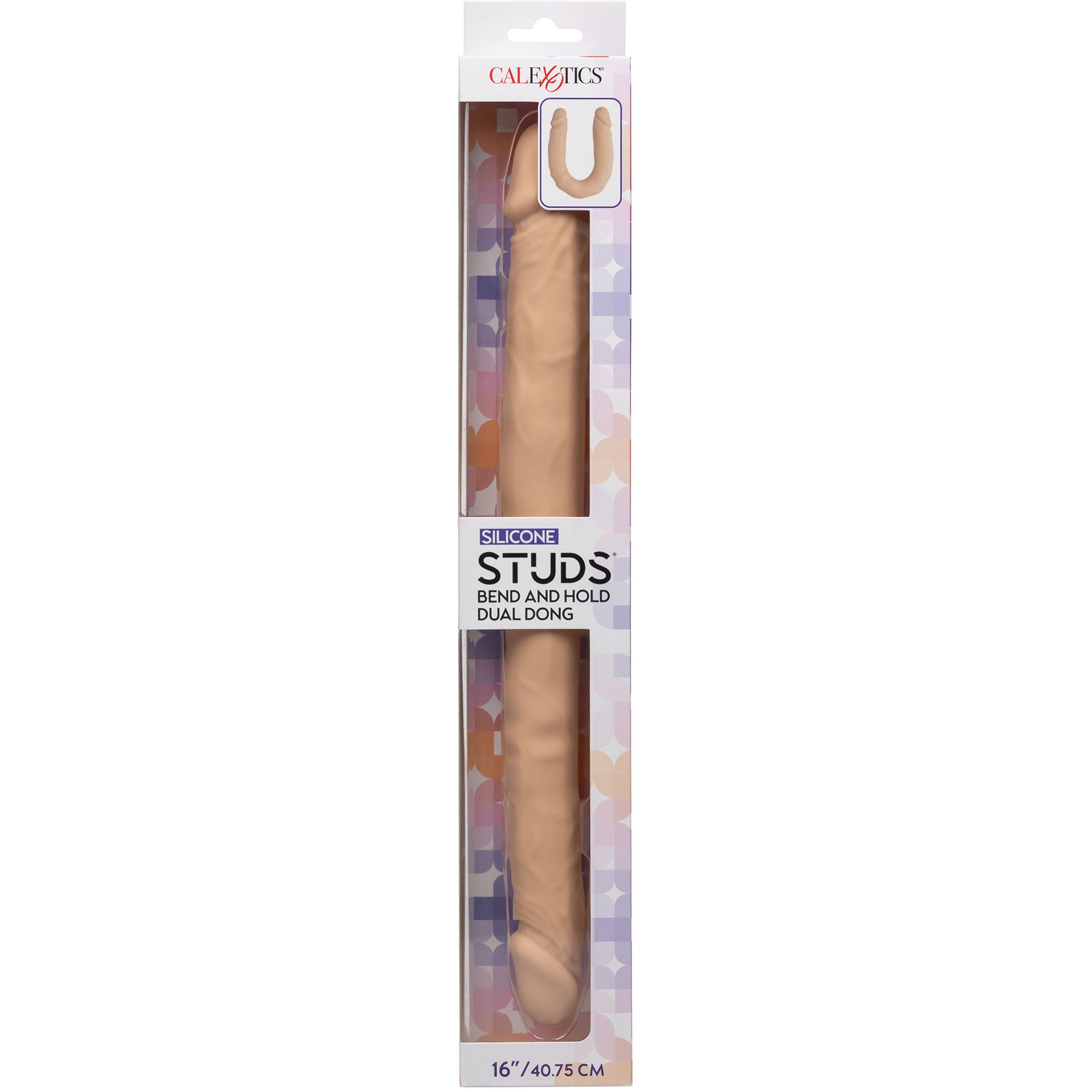 Silicone Studs® Bend And Hold 16" Silicone Dual Dong - Vanilla