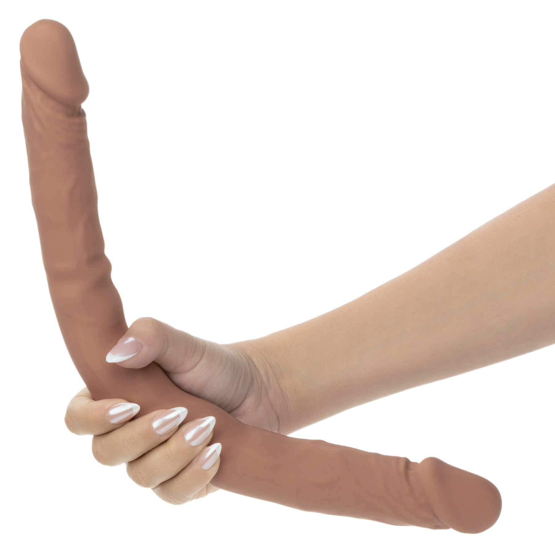 Silicone Studs® Bend And Hold 16" Silicone Dual Dong - Caramel