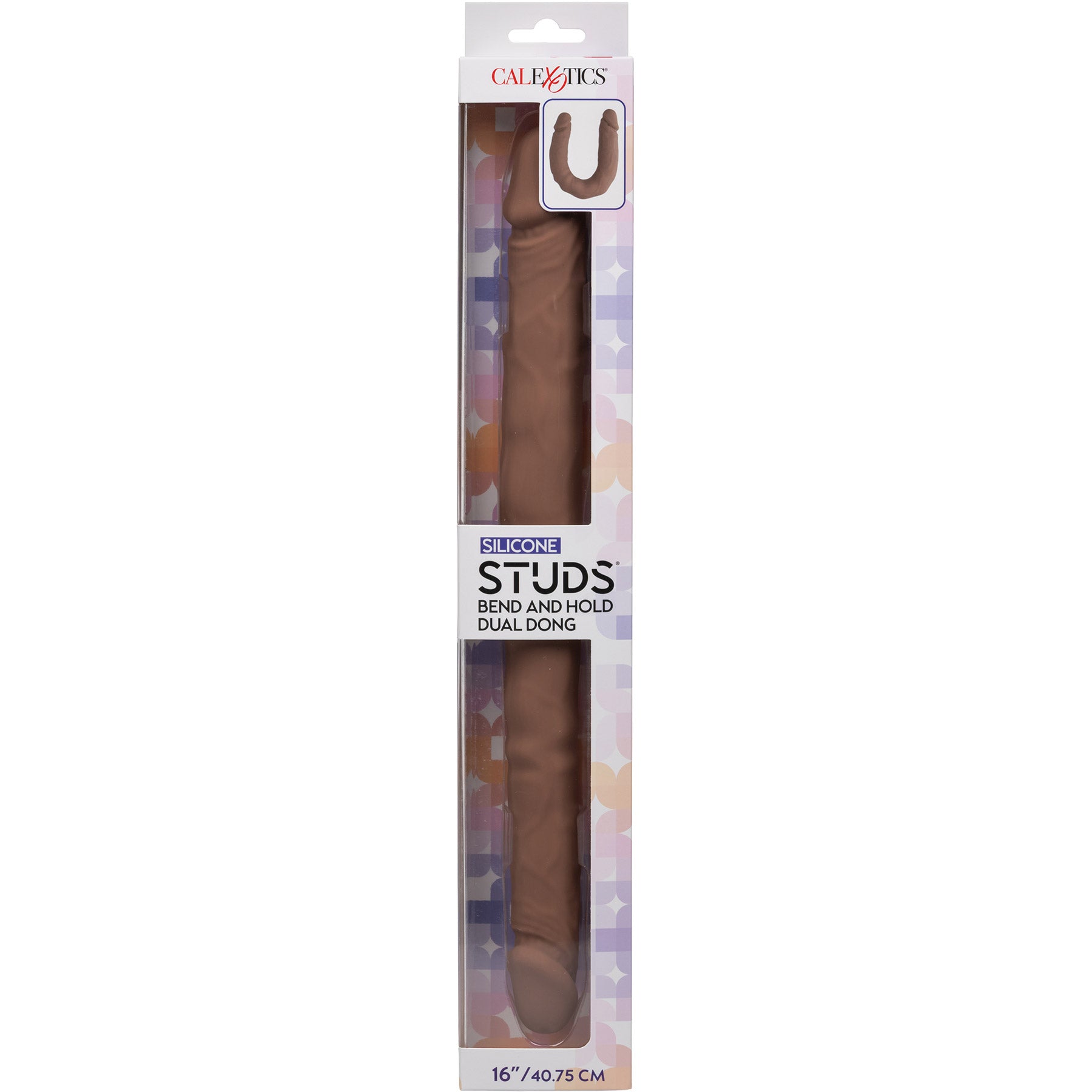 Silicone Studs® Bend And Hold 16" Silicone Dual Dong - Caramel