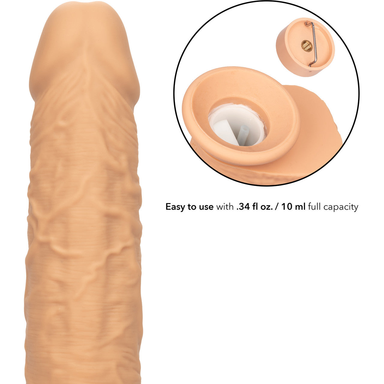 Squirting Fuck Stick 9" Rechargeable Waterproof Vibrating Realistic Silicone Suction Cup Dildo By CalExotics - Vanilla