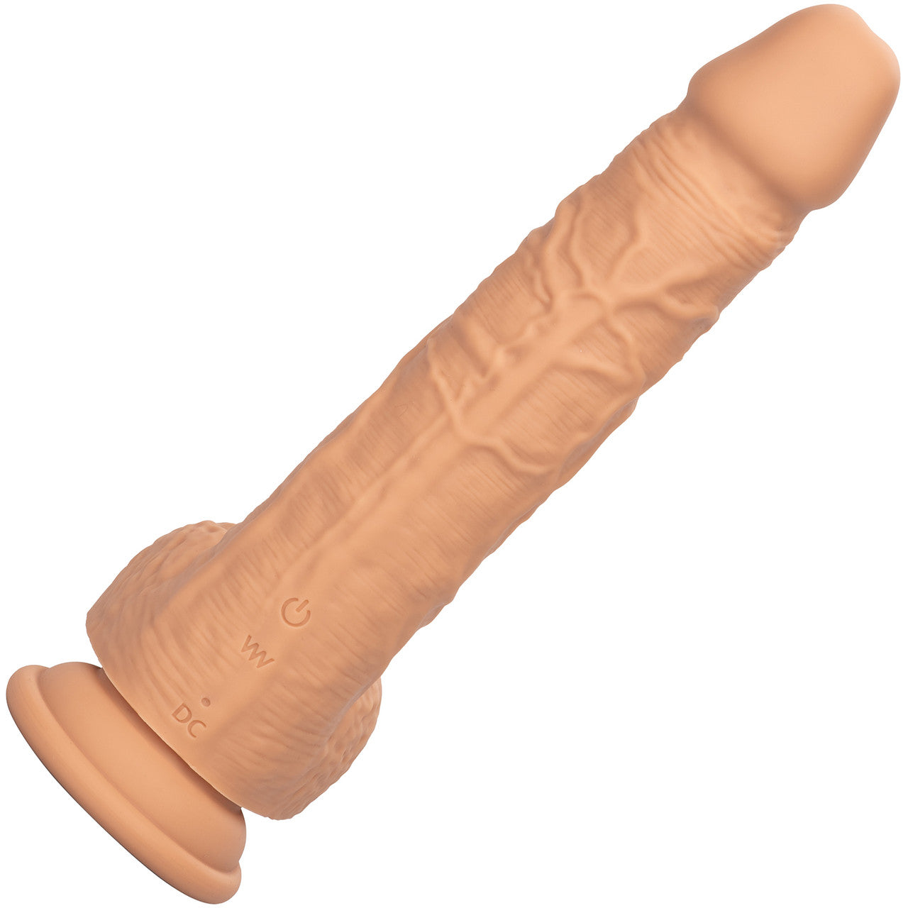 Squirting Fuck Stick 9" Rechargeable Waterproof Vibrating Realistic Silicone Suction Cup Dildo By CalExotics - Vanilla