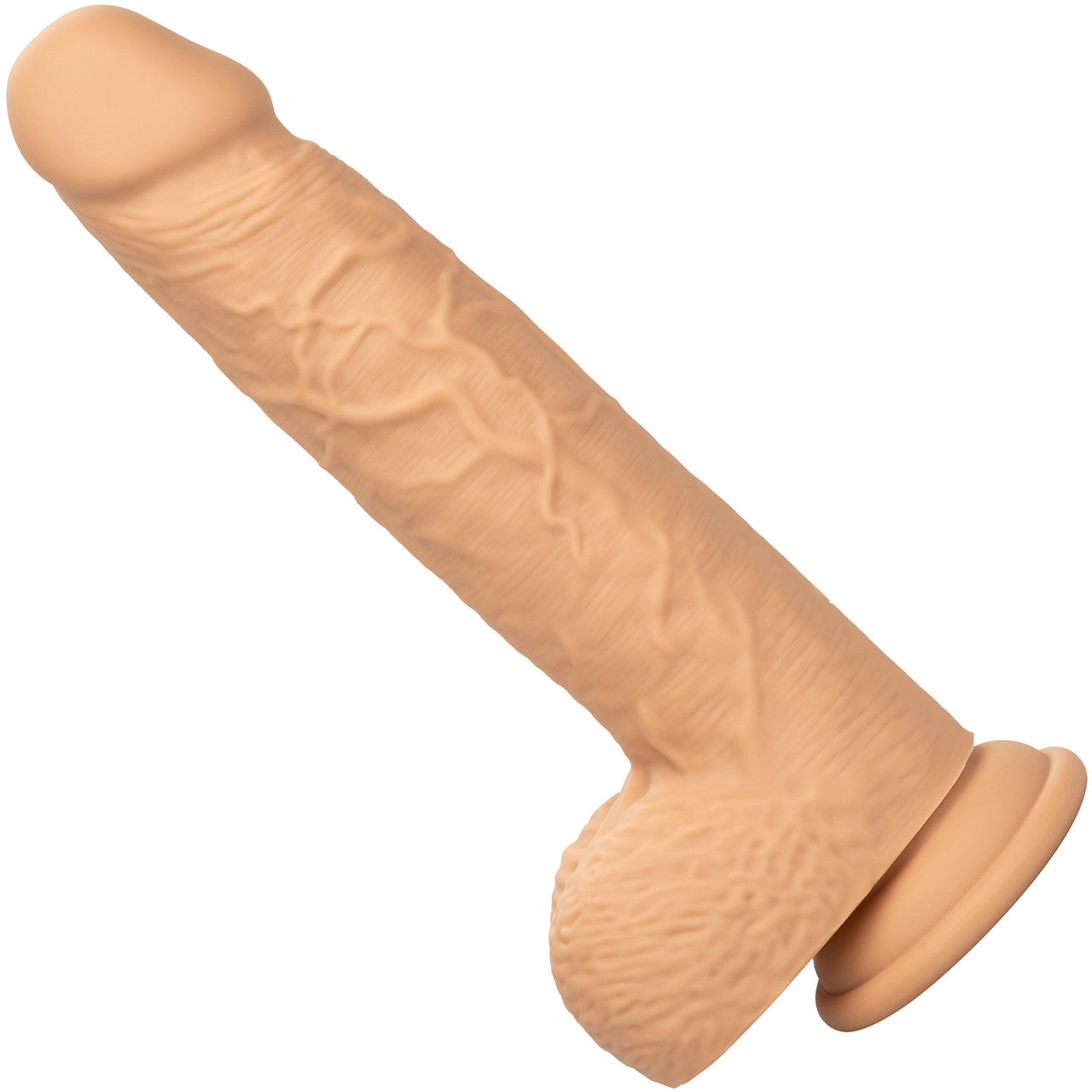 Squirting Fuck Stick 9" Rechargeable Waterproof Vibrating Realistic Silicone Suction Cup Dildo By CalExotics - Vanilla