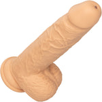 Squirting Fuck Stick 9" Rechargeable Waterproof Vibrating Realistic Silicone Suction Cup Dildo By CalExotics - Vanilla