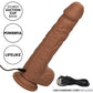 Squirting Fuck Stick 9" Rechargeable Waterproof Vibrating Realistic Silicone Suction Cup Dildo By CalExotics - Caramel