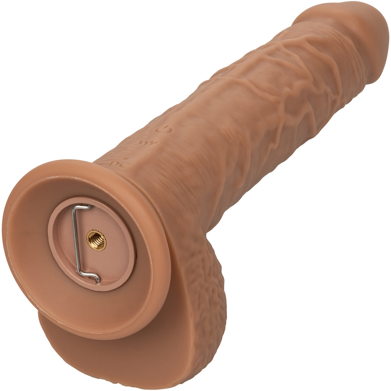 Squirting Fuck Stick 9" Rechargeable Waterproof Vibrating Realistic Silicone Suction Cup Dildo By CalExotics - Caramel