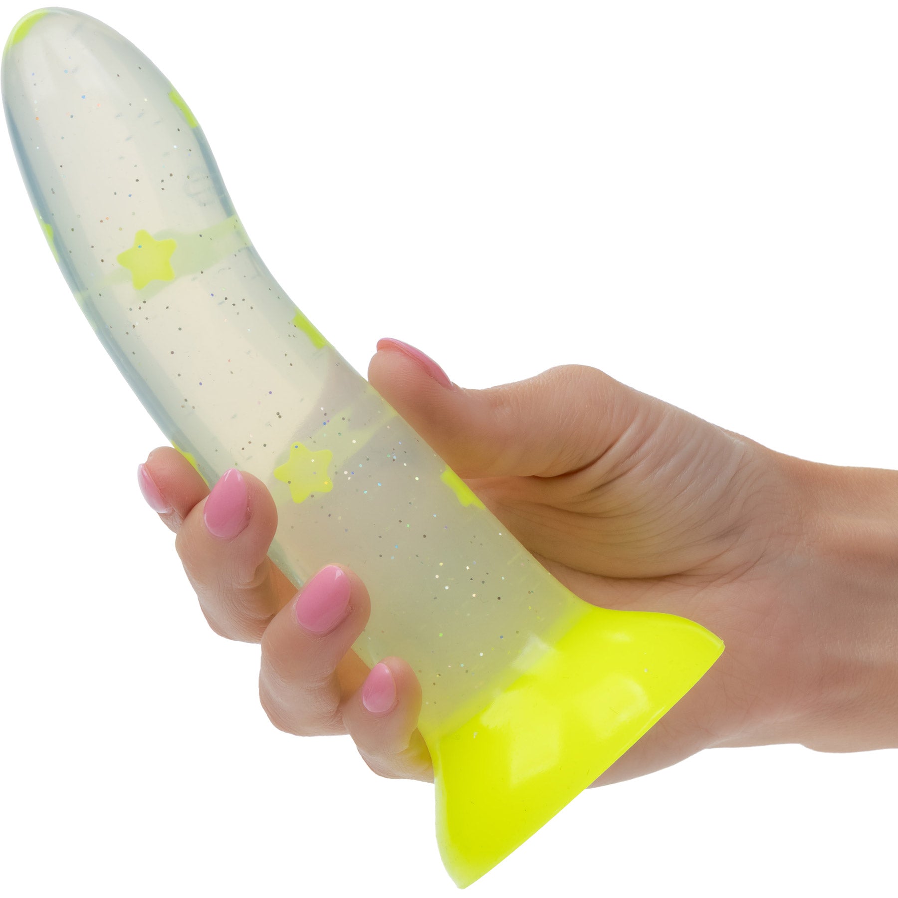 Glow Stick Star 6" Glow In The Dark Silicone Suction Cup Dildo By CalExotics