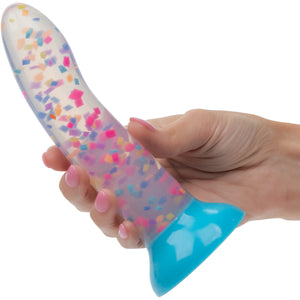 Glow Stick Party 6" Glow In The Dark Silicone Suction Cup Dildo By CalExotics