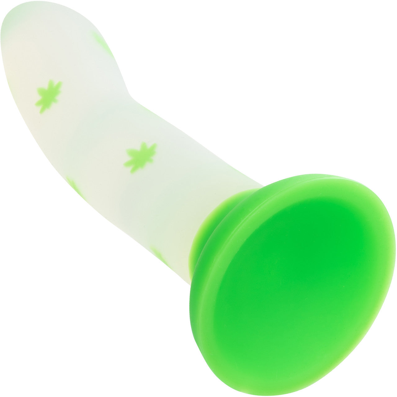 Glow Stick Leaf 6" Glow In The Dark Silicone Suction Cup Dildo By CalExotics