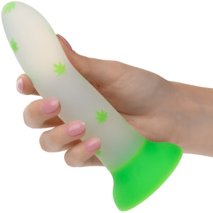 Glow Stick Leaf 6" Glow In The Dark Silicone Suction Cup Dildo By CalExotics