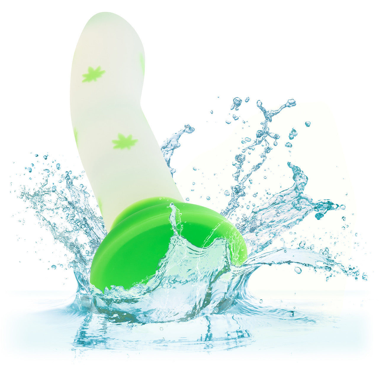 Glow Stick Leaf 6" Glow In The Dark Silicone Suction Cup Dildo By CalExotics