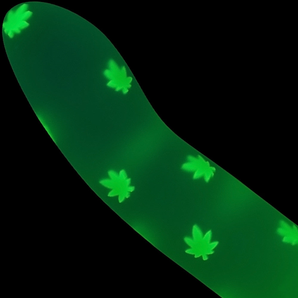 Glow Stick Leaf 6" Glow In The Dark Silicone Suction Cup Dildo By CalExotics