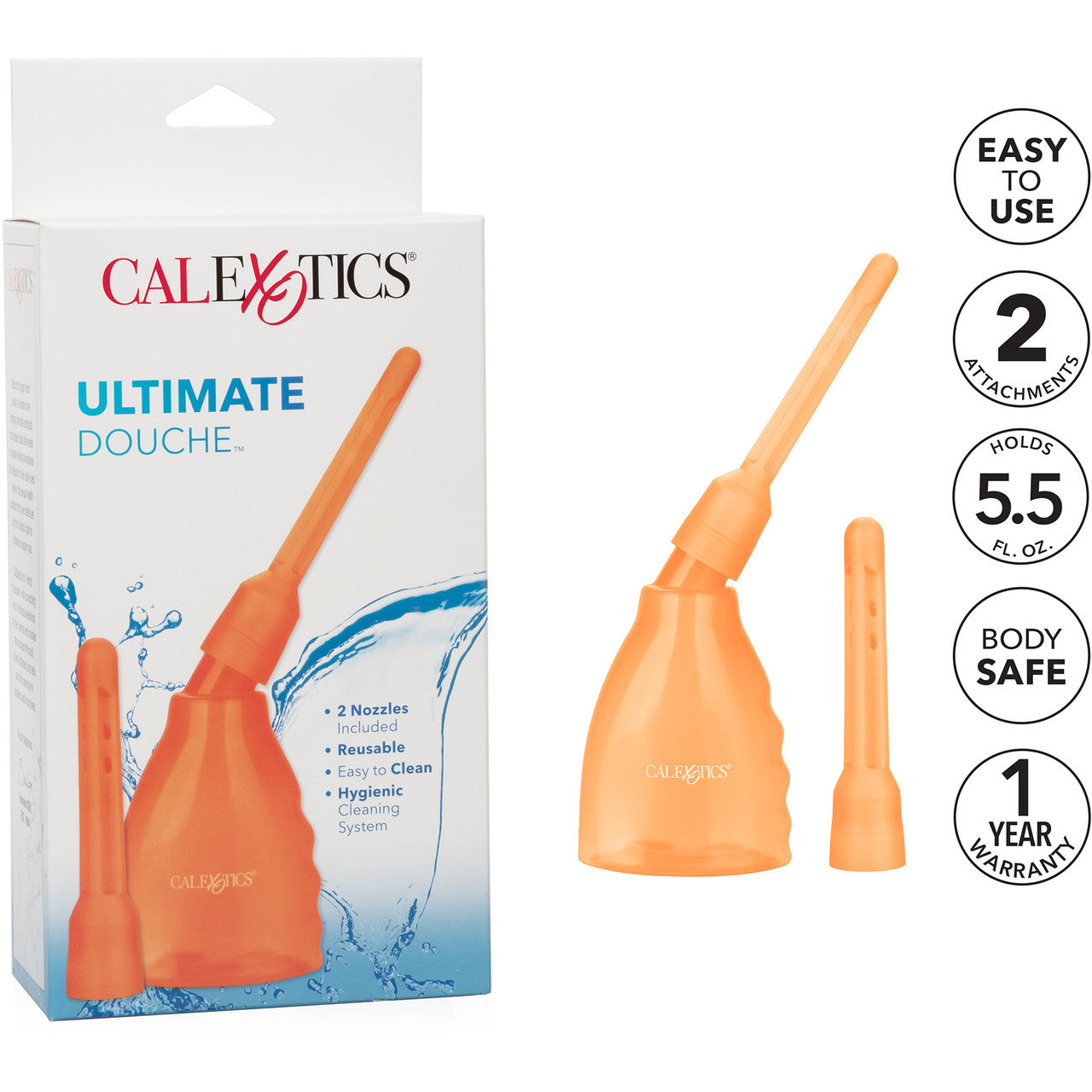 Ultimate Douche Hygienic Cleaning System by CalExotics - Orange