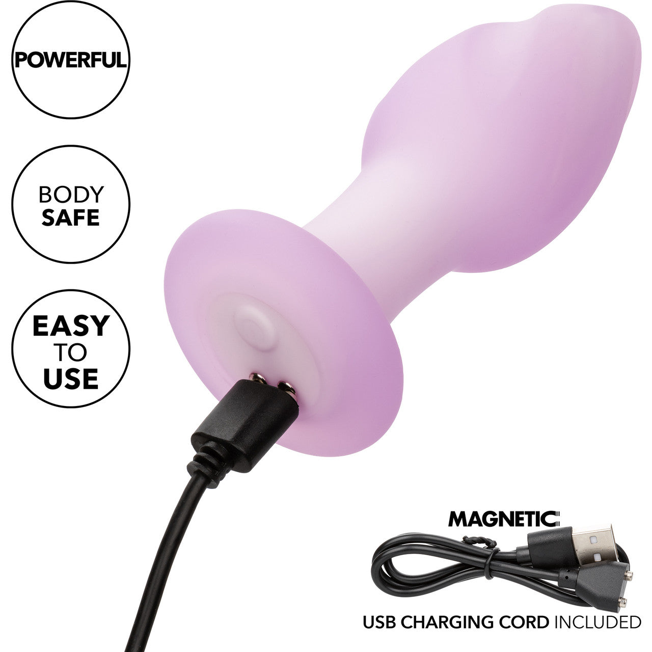 Lavender Haze Ridge Probe Rechargeable Waterproof Silicone Vibrating Butt Plug By CalExotics