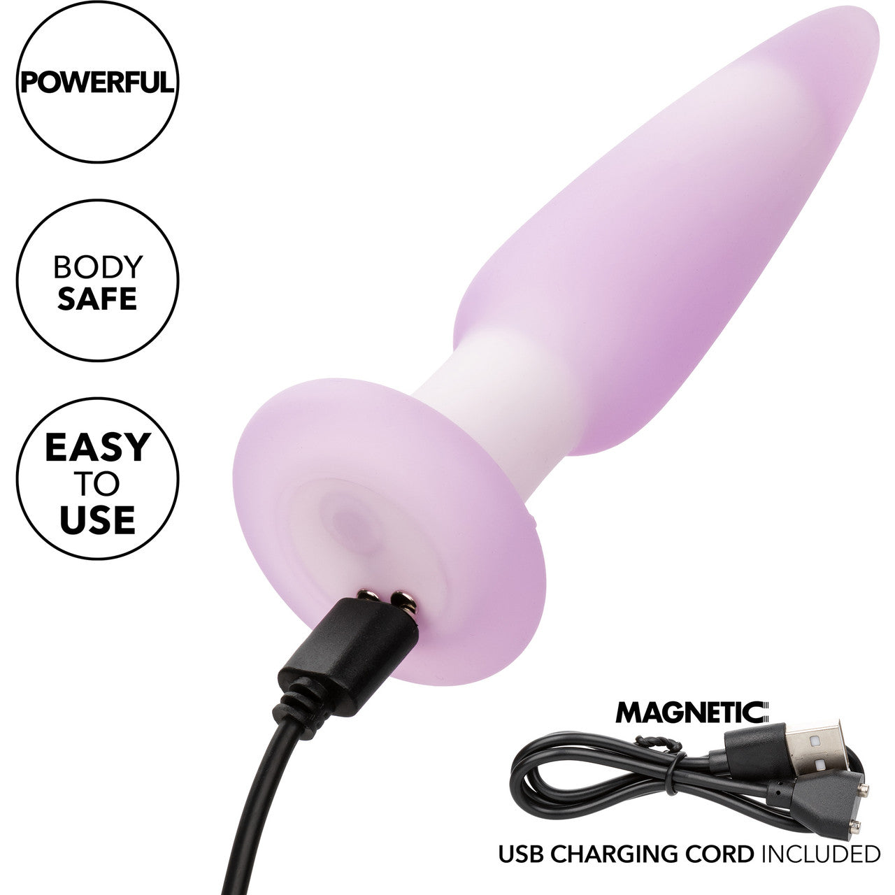 Lavender Haze Slender Probe Rechargeable Waterproof Silicone Vibrating Butt Plug By CalExotics