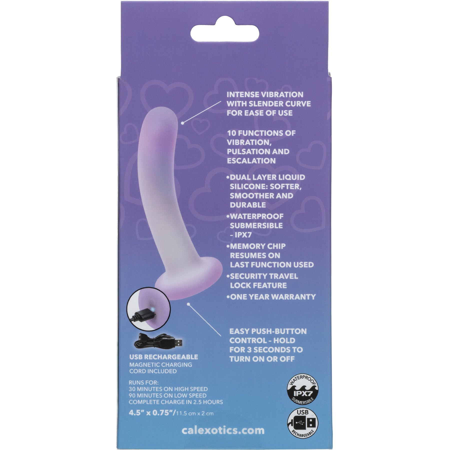 Lavender Haze™ Slender Curved Vibrating Silicone Probe