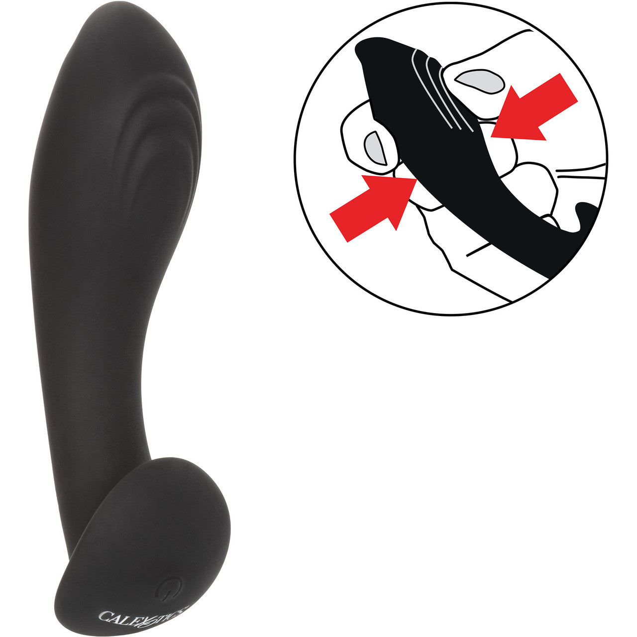 Eclipse Liquid Silicone Flex Vibrating Rechargeable Anal Probe By CalExotics - Black