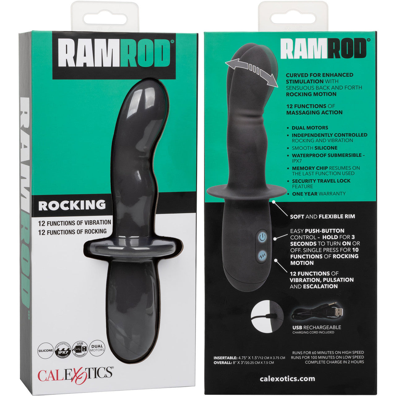 Ramrod Rocking Rechargeable Waterproof Silicone Vibrating Anal Probe By CalExotics