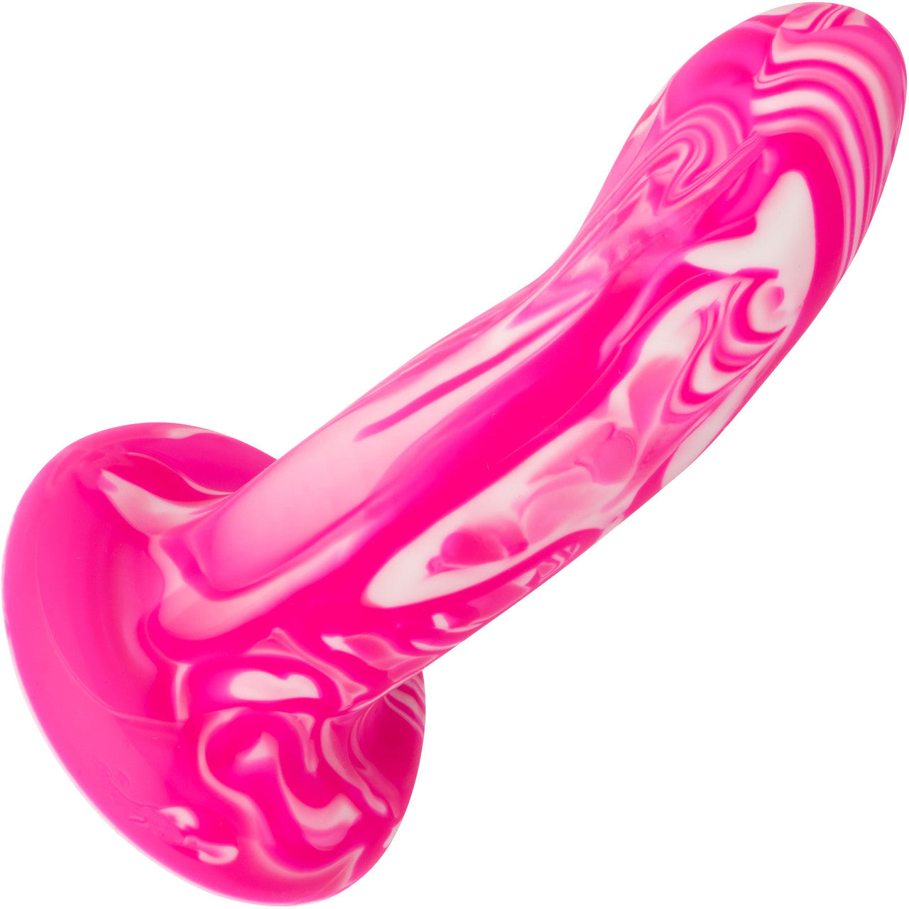 Twisted Love Twisted Probe 4.75" Silicone Suction Cup Dildo By CalExotics - Pink & White