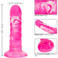 Twisted Love Twisted Ribbed Probe 5.5" Silicone Suction Cup Dildo By CalExotics - Pink & White