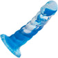 Twisted Love Twisted Ribbed Probe 5.5" Silicone Suction Cup Dildo By CalExotics - Blue & White