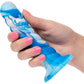 Twisted Love Twisted Ribbed Probe 5.5" Silicone Suction Cup Dildo By CalExotics - Blue & White