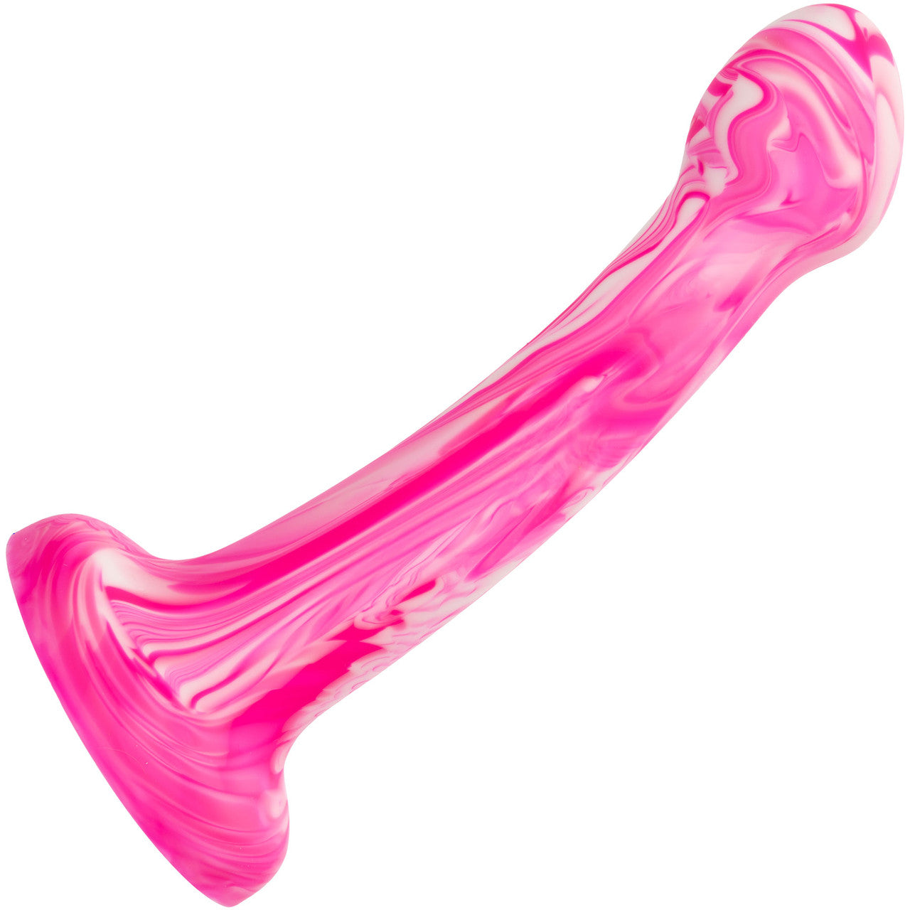 Twisted Love Twisted Bulb Tip Probe 6" Silicone Suction Cup Dildo By CalExotics - Pink & White