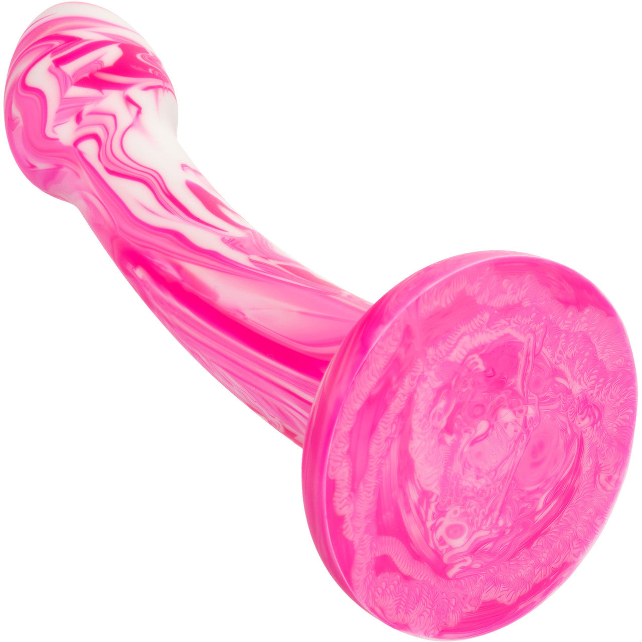 Twisted Love Twisted Bulb Tip Probe 6" Silicone Suction Cup Dildo By CalExotics - Pink & White