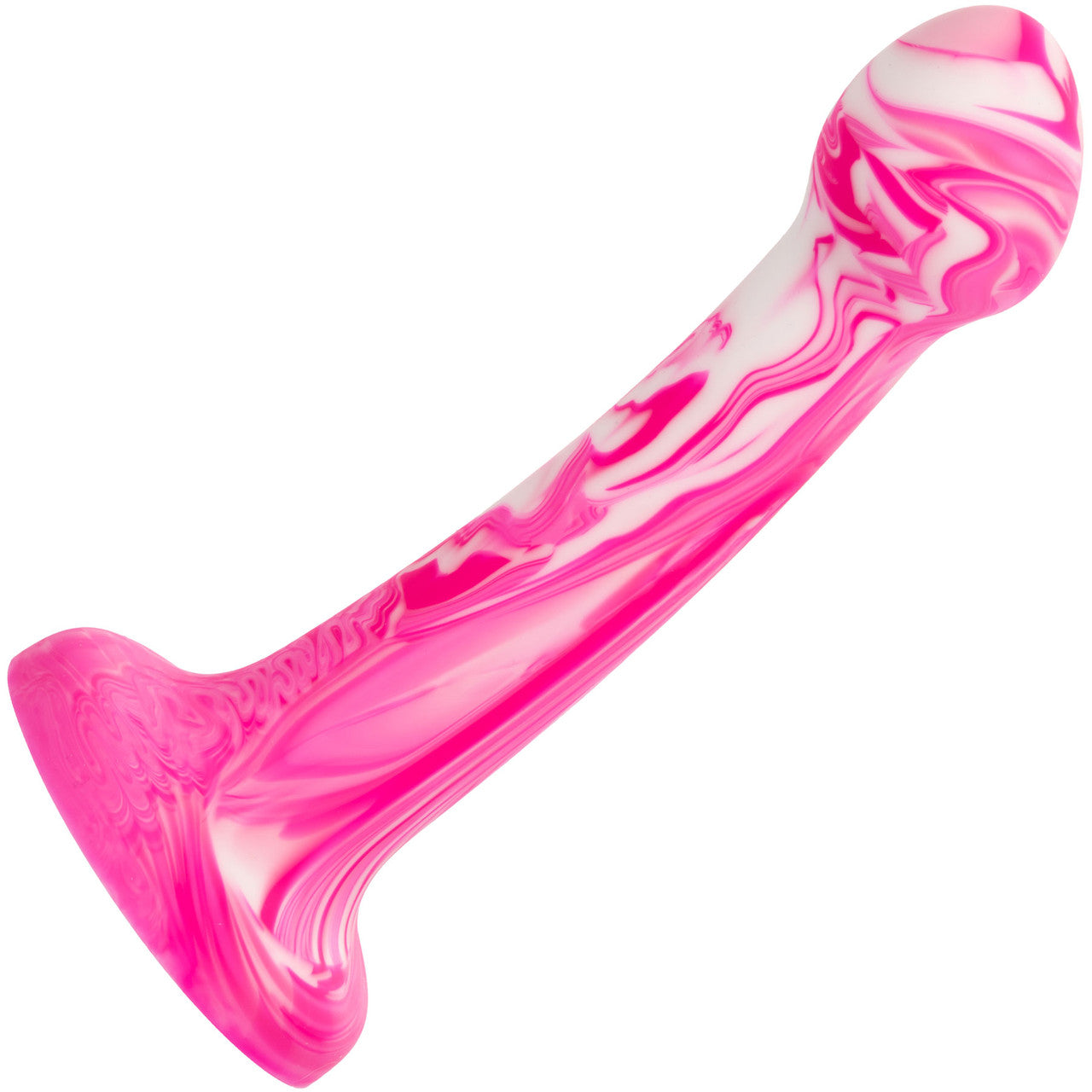 Twisted Love Twisted Bulb Tip Probe 6" Silicone Suction Cup Dildo By CalExotics - Pink & White