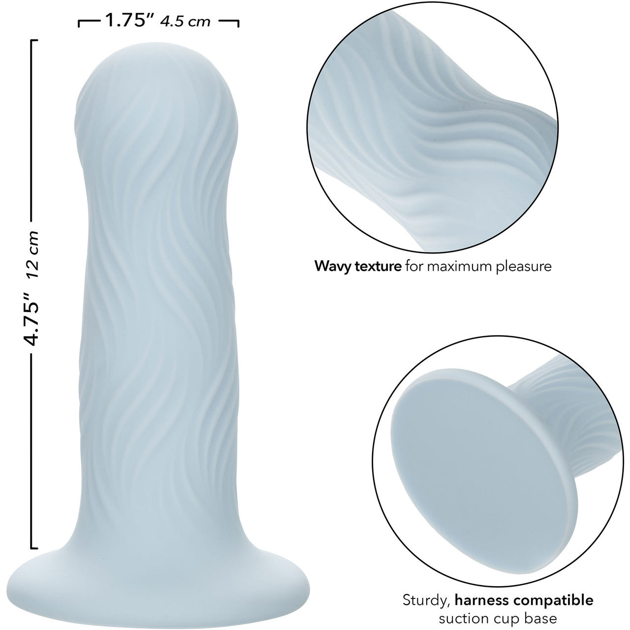 Wave Rider Foam 4.75" Silicone Suction Cup Dildo By CalExotics