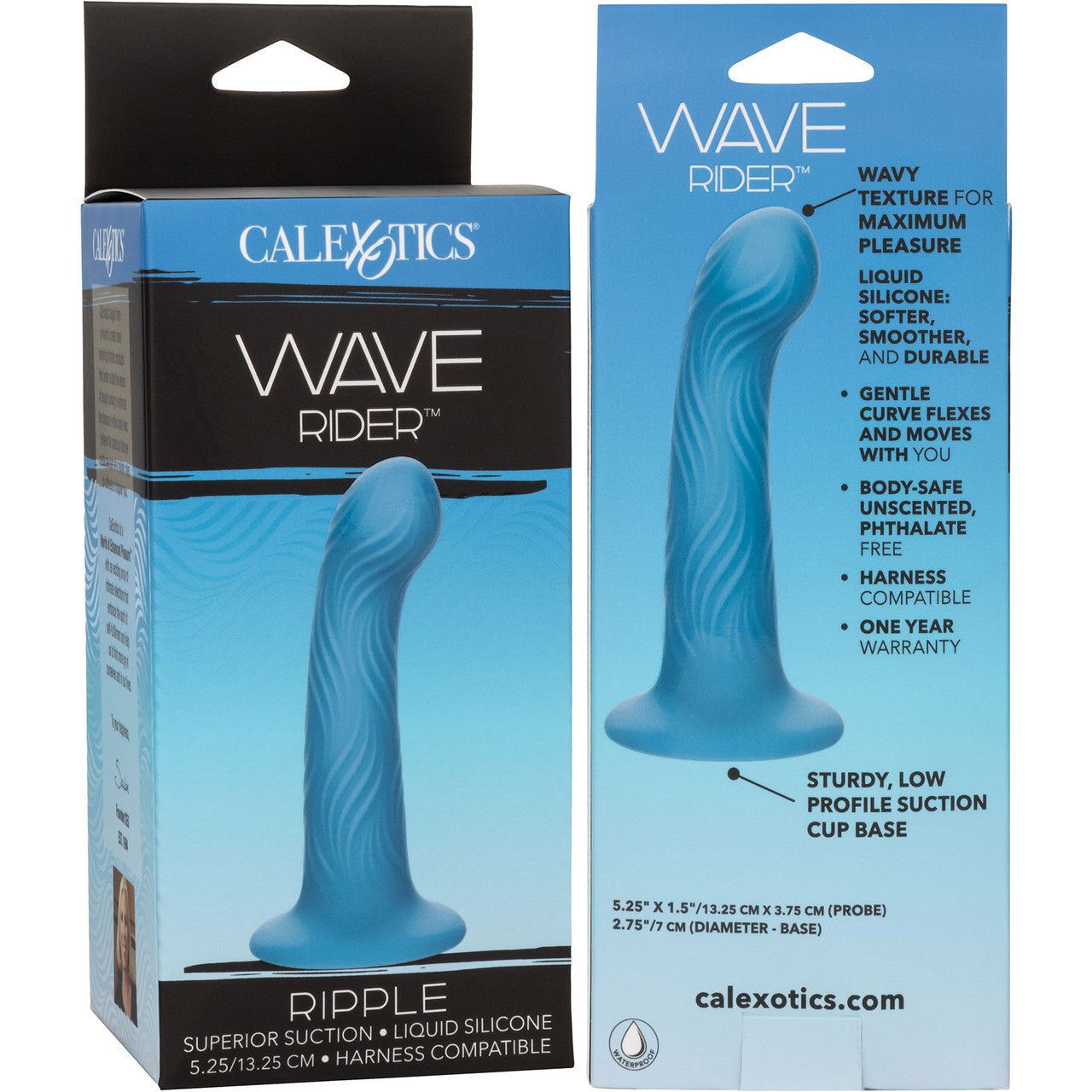 Wave Rider Ripple 5.25" Silicone Suction Cup Dildo By CalExotics