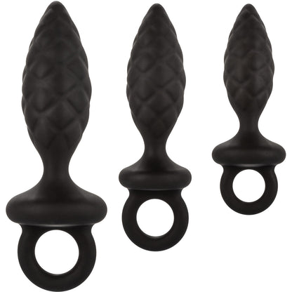 Silicone Anal Probe Training Kit, Set of 3 By CalExotics - Black