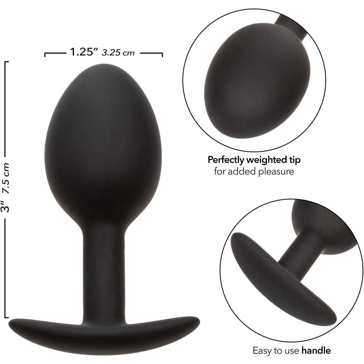 Weighted Silicone Butt Plug By CalExotics - Black