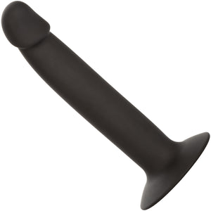 Silicone Slim Anal Stud Suction Cup Dildo By CalExotics - Black