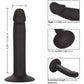 Silicone Slim Anal Stud Suction Cup Dildo By CalExotics - Black