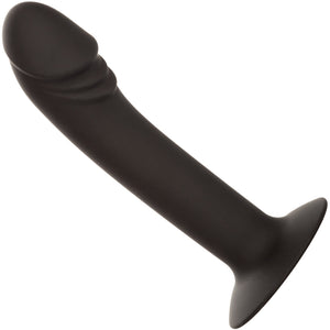 Silicone Curved Anal Stud Suction Cup Dildo By CalExotics - Black